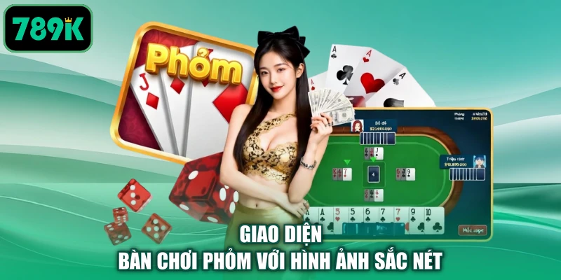 Giao diện bàn chơi Phỏm với hình ảnh sắc nét